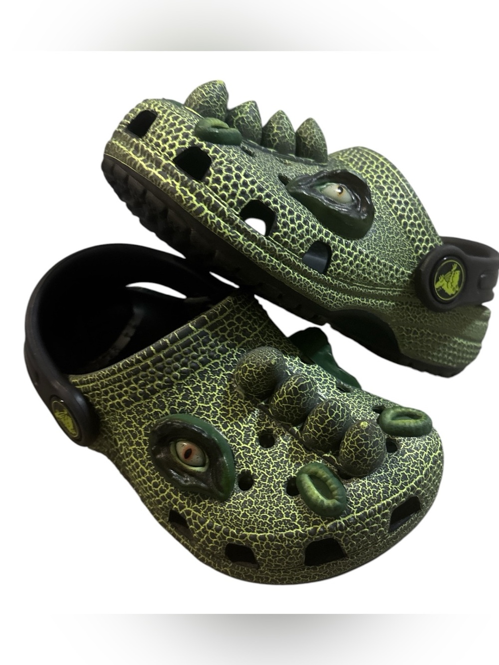 CROCS Kids Green Dinosaur Clog Sandals with Spikes